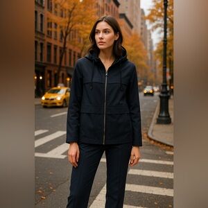 Lafort navy hooded jacket & pant set two piece Brazil size 36 US Small